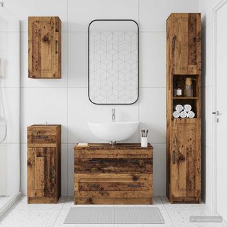 vidaXL Vidaxl Set Di Mobili Da Bagno Da 4 Pezzi Utrecht Legno Antico