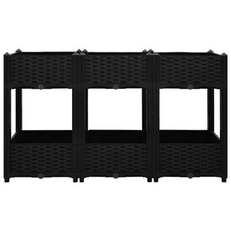 Berkfield Home Raised Bed 120x40x71 cm Polypropylene in Black | Size: 120 x 40 x 71 cm