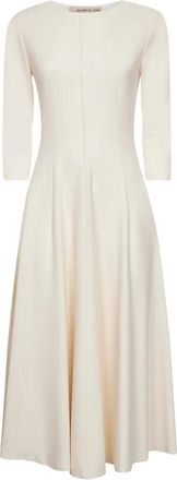 Blanca Vita Abito svasato girocollo - Toni neutri