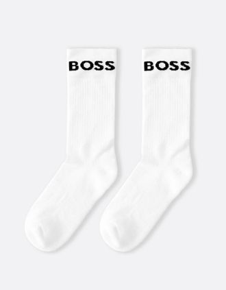 HUGO BOSS Mens BOSS Green 2 Pack RS Sport Socks NOS - White/Black 100 - White/White - Size: 6/6.5/7.5/7/11/10/8/8.5/12/9.5/9/11.5/10.5