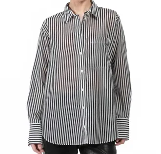 Frame Denim The Oversized Pocket Shirt In Navy Multi