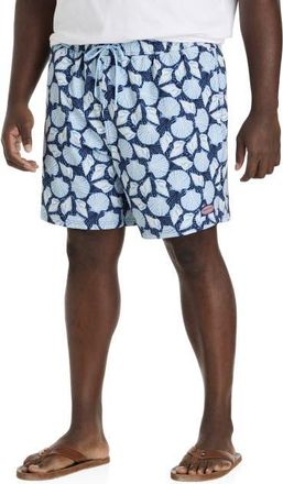 Vineyard Vines Big & Tall Seashell Chappy Swim Trunks in Shell Toss Navy at Nordstrom, Size 2X Big