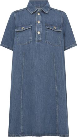Mos Mosh Overhemdjurken - Dames - Shirt Kleedjes - Blauw - XS - Kleedjes