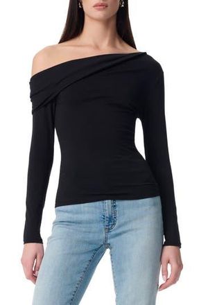 Robert Rodriguez Simonette Twisted One-Shoulder Long Sleeve Top in Black Beauty at Nordstrom Rack, Size X-Large