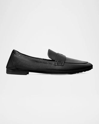Tory Burch Logo Leather Ballet Loafers