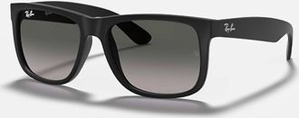 Ray-Ban Mens Justin Sunglasses In Black Frame, Grey Gradient Lenses