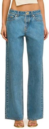 Cult Gaia Wynn Straight Leg Jeans in Stone Wash at Nordstrom, Size 27