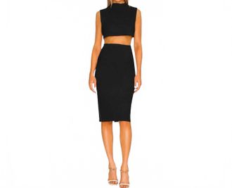 Mother of All Lilian Heart Dress Cutout Midi Dress In Black