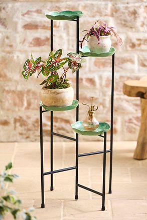 Terrain Ruffle Four-Tier Folding Iron Plant Stand
