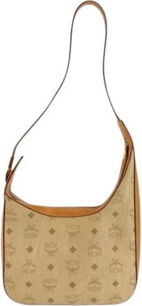 MCM Pre-owned Shoulder Bag - Dames - Pre-owned - Beige - Maat: ONE Size Leer