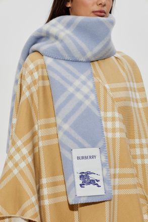 Burberry Wool Scarf, Unisex, Blue