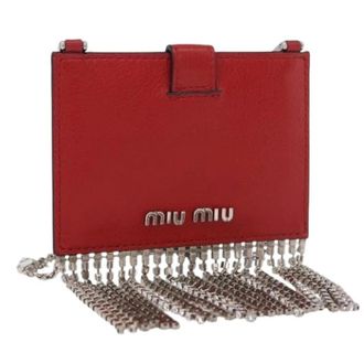 Miu Miu Pre-owned Cross Body Bags, female, Red, Size: ONE SIZE Pre-owned Card Case