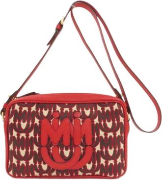 Miu Miu Pre-owned Cross Body Bags, female, Red, Size: ONE SIZE Pre-owned Canvas Shoulder Bag