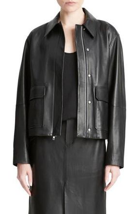 Vince Clean Zip Front Jacket in Black at Nordstrom Rack, Size X-Large