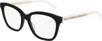 Gucci Black Crystal Transparent Eyeglasses Gg0566On