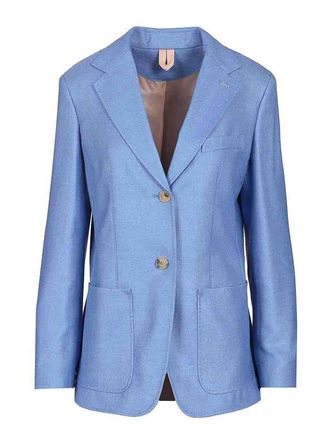 Max Mara Single-Breasted Wool And Silk Canvas Blazer