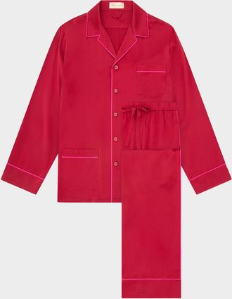 Olivia Von Halle Yves Silk Satin Pajama Set
