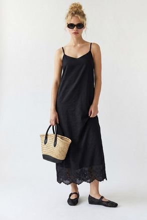Mixray Geborduurde A-Lijn Midi Slipdress