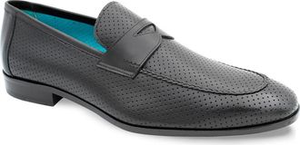 Mezlan Cueva Perforated Penny Loafer in Black at Nordstrom Rack, Size 10.5