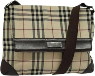 Burberry Pre-owned Nylon Cross Body Bag - Dames - Vintage Schoudertas - Beige - ONE Size - Nylon - Vintage