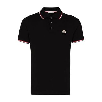 Moncler Polo Shirts, male, Black, Size: S RWB Stripe Polo