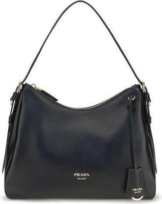 Prada Calf Leather Shoulder Bag Black