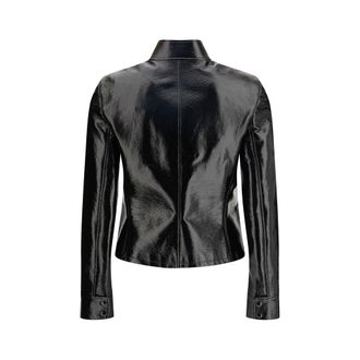 Courr&egrave;ges Womens Black Cotton Full-Length Jacket Clothing