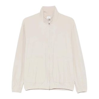 Eleventy Light Jackets, male, Beige, Size: L High-neck Zip-up Bomber Jacket