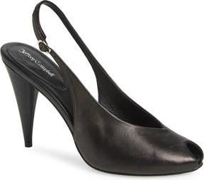 Jeffrey Campbell Snoah Slingback Peep Toe Pump in Black at Nordstrom Rack, Size 11