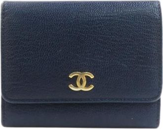 Chanel Pre-owned Wallets, female, Blue, Size: ONE SIZE Pre-owned Leather Wallet