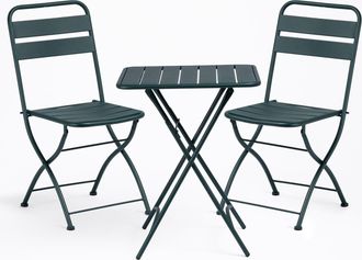 Sklum Sklum - Set De Mesa Plegable (60x60 Cm) Y 2 Sillas Plegables Janti