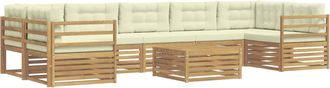 vidaXL Conjunto De Sof&aacute;s De Exterior 8 Uds. Blanco Y Crema Vidaxl