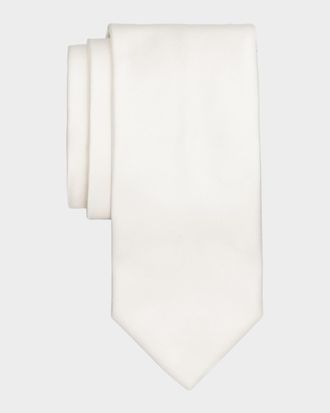 Canali Men & apos;s Solid Satin Silk Tie