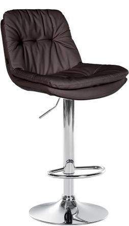 Clp Clp - Taburete De Bar Laurel En Polipiel Marr&oacute;n Metal Cromado