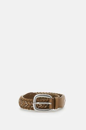 Golden Goose Cintura Houston In Pelle Intrecciata