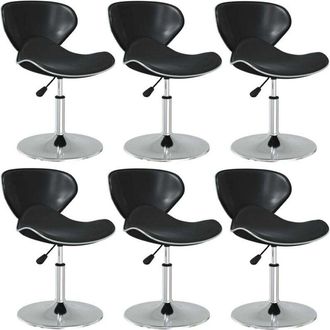 vidaXL Sillas De Comedor 6 Unidades Cuero Sint&eacute;tico Negro Vidaxl