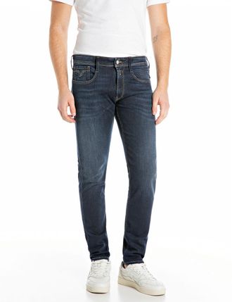 Replay Slim-fit-Jeans REPLAY Anbass, Herren, Gr. 30, L&auml;nge 32, blau (tiefblau), Denim/Jeans, Obermaterial: 90% Baumwolle, 8% Polyester, 2% Elasthan, slim fit