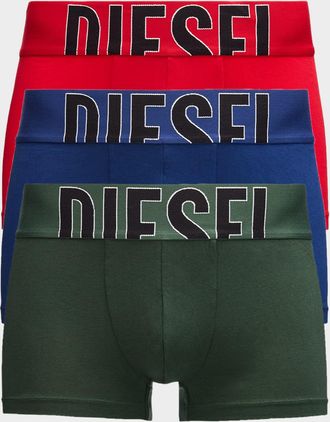 Diesel Men & apos;s Damien Pop Logo 3-Pack Boxer Briefs