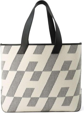 Hermès Black Swift Leather Toile H Handbag Tote Bag (Pre-Owned)