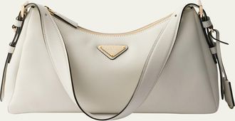 Prada Medium Aimee Zip Leather Shoulder Bag