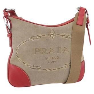 Prada Borsa a tracolla vintage in tela Pre-owned - - Pre-owned - Donna - Beige - ONE SIZE