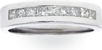 Pompeii3 1ct Princess Cut Diamond Wedding Mens 14K White Gold Ring