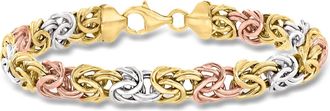 Ross-Simons 14kt Tri-Colored Gold Byzantine Bracelet