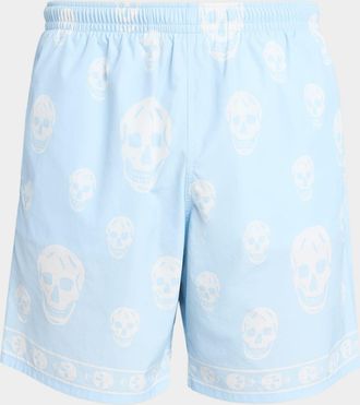 Alexander McQueen Mens Nylon Skulls Swim Trunks