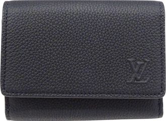 Louis Vuitton Black Noir Leather Wallet (Tri-Fold) (Pre-Owned)