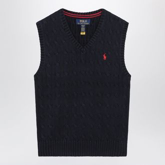 Polo Ralph Lauren Cable-knit V-neck cotton sweater vest in navy