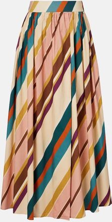Adriana Degreas Gonna lunga in misto cotone a righe