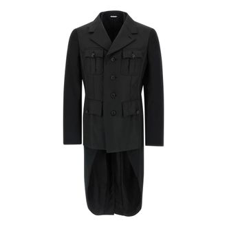 Comme Des Gar&ccedil;ons Single-Breasted Coats, male, Black, M, Double Layer Blazer Jacket