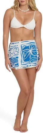 Billabong Sea Glow Cotton & Linen Miniskirt in True Blue at Nordstrom, Size X-Small