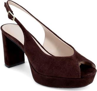 Pelle Moda Andee Slingback Peep Toe Pump in Chocolate at Nordstrom, Size 8.5